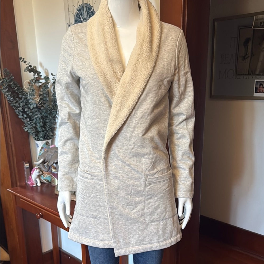 NWT Eddie Bauer size small Cozy Cream Shawl Collar Sweater